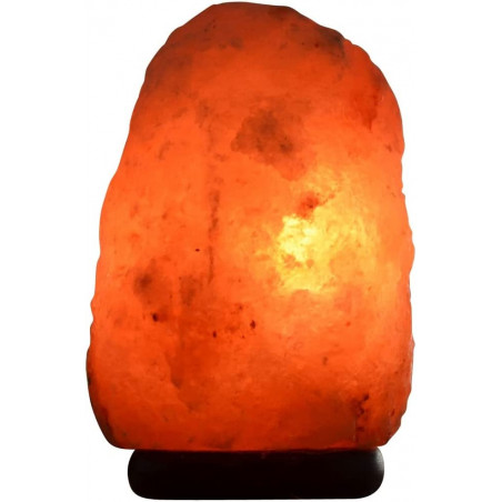 Lampe USB en cristal de sel d'Himalaya forme de roche - Orange - D 10-14 x H 17-23 cm