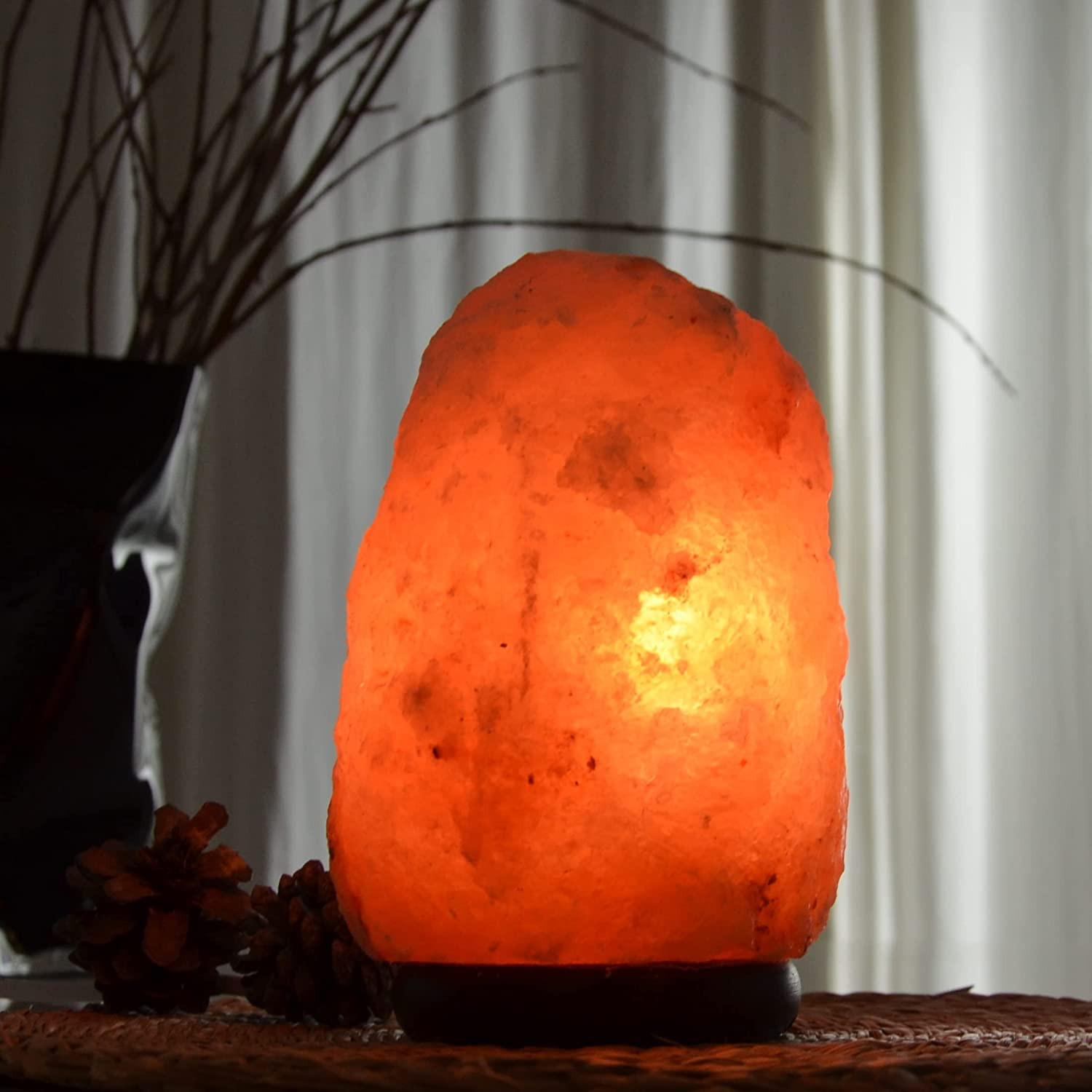 Lampe Pierre de Sel de l'Himalaya Mességué orange