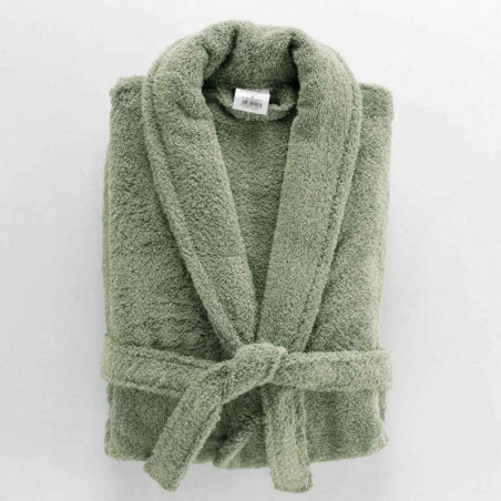 Peignoir confort en coton texture éponge - Vert - Taille unique