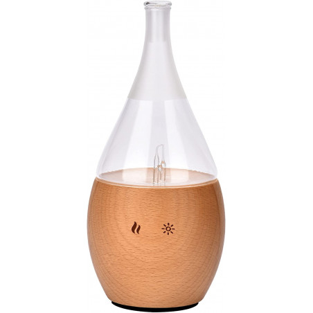 Diffuseur d'huile essentiel programmable Bolea en bois et verre - Beige - H 20,5 cm