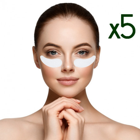 Lot de 5 paires de masques apaisant Konjac contour des yeux à base de collagène - Blanc