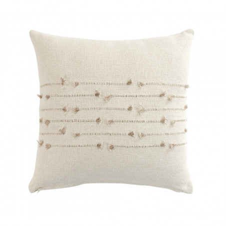 Coussin déhoussable en coton avec broderie Golden Sunset - Blanc - 40 x 40 cm