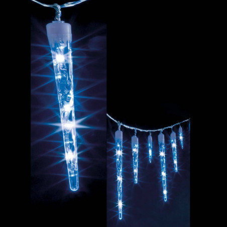 Guirlande lumineuse de Noël effet stalactites - Bleu - L 140 x H 30 cm