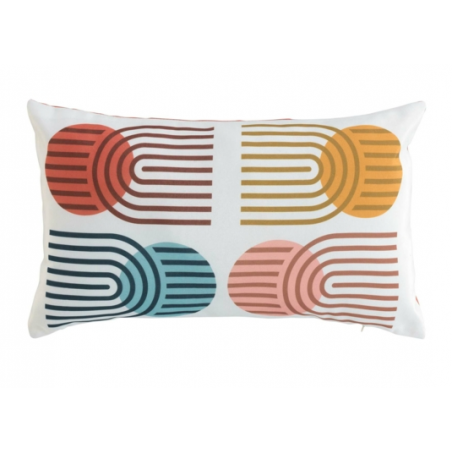 Coussin déhoussable rectangulaire en polyester avec motif pop art - Multicolore - 30 x 50 cm