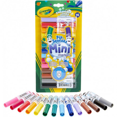 Lot de 14 mini feutres à colorier ultra lavable - Multicolore - Crayola