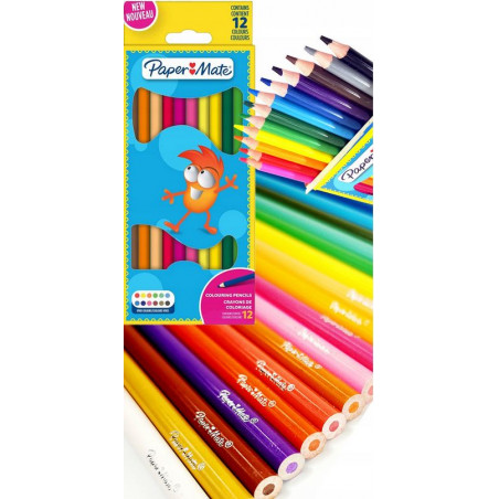 Boîte de 12 crayons de couleur Paper Mate - Multicolore