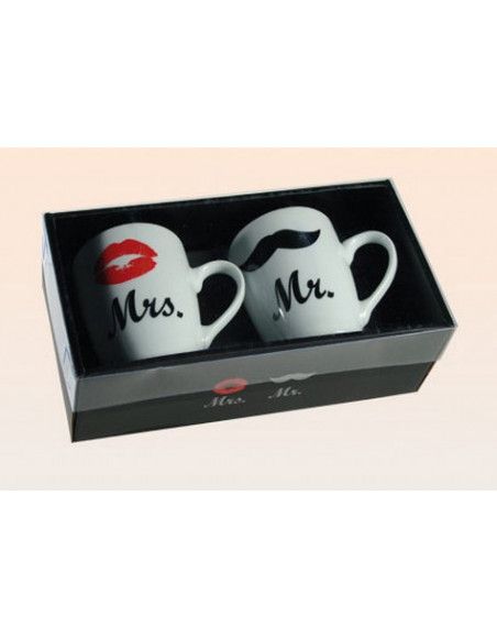 Mugs Mr & Mrs - Coffret de 2 tasses