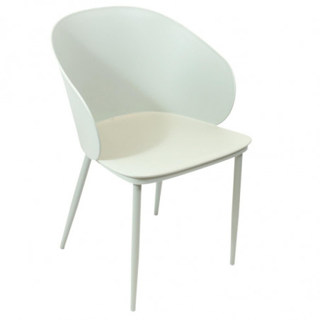 Fauteuil design "Alison" - Vert d'eau et blanc - L 55.5 x H 80.5 x l 55 cm