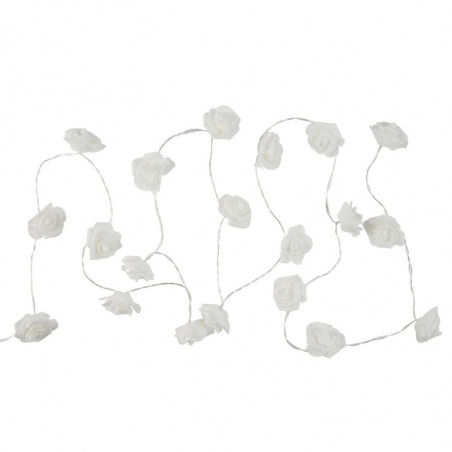Guirlande avec 10 roses lumineuses - Blanc - L 180 cm