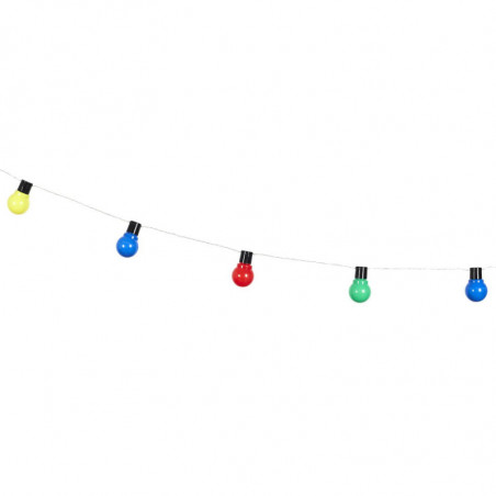 Guirlande avec 10 boules lumineuses - Multicolore - L 180 cm