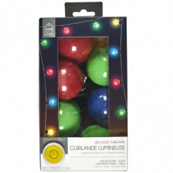 Guirlande lumineuse boules en coton multicolore 20LEDS L360