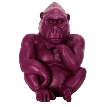 Statuette de gorille décorative en magnesia - Rouge biedeau - H 54 cm