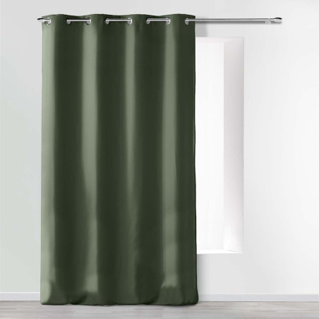 Rideau à 8 oeillets en microfibre "Absolu" - Vert kaki - 140 x 280 cm