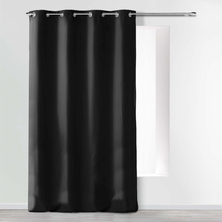 Rideau à 8 oeillets en microfibre "Absolu" - Noir - 140 x 260 cm