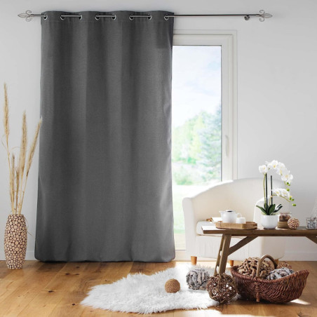 Rideau isolant à 8 oeillets "Jupiter" - Anthracite - 140 x 260 cm