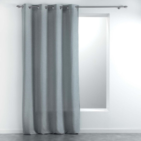 Rideau tissé à 8 oeillets "Meliane" - Gris - 140 x 280 cm