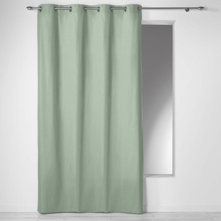 Rideau à 8 oeillets en coton "Panama" - Vert sauge - 140 x 240 cm