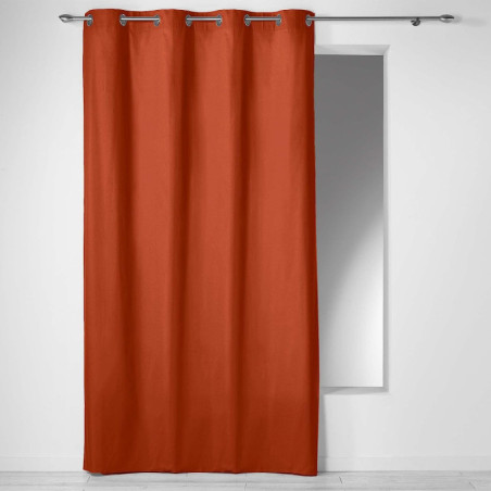 Rideau à 8 oeillets en coton "Panama" - Terracotta - 140 x 240 cm