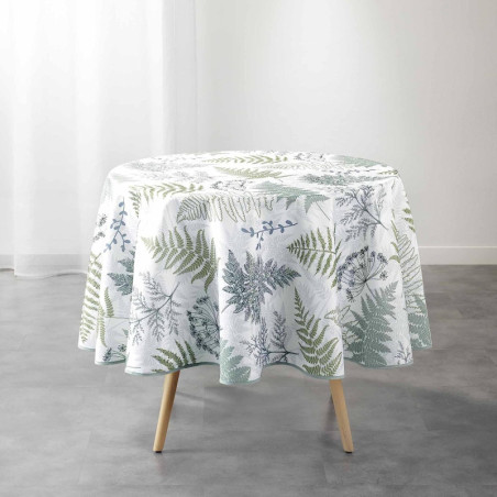 Nappe de table ronde à motif végétal "Melisandre" - Multicolore - D 180 cm