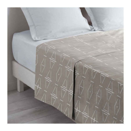 Drap plat en coton "Aristide" - Beige - 180 x 290 cm