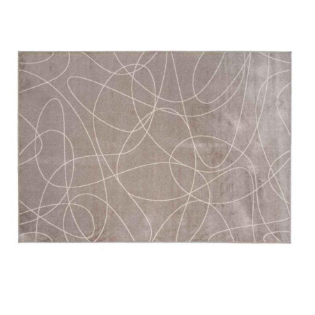 Tapis d'intérieur rectangle tissé à motif tracé "Holi" - Beige - 140 x 200 cm