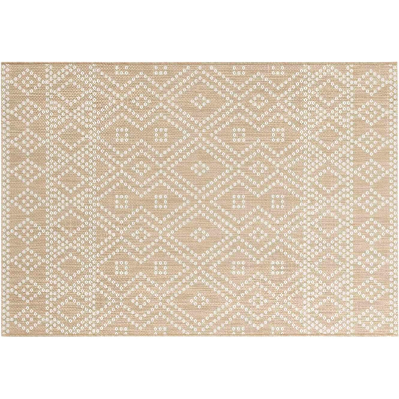 Tapis d'intérieur rectangle tissé à motifs Tania - Beige - 120 x 170 cm