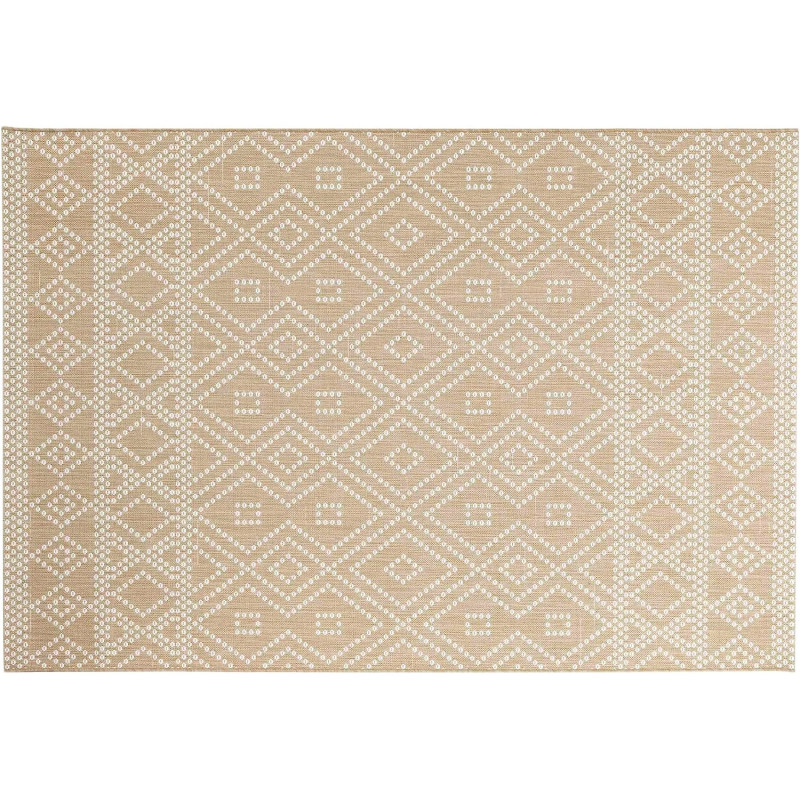 Tapis d'intérieur rectangle tissé à motifs Tania - Beige - 160 x 230 cm