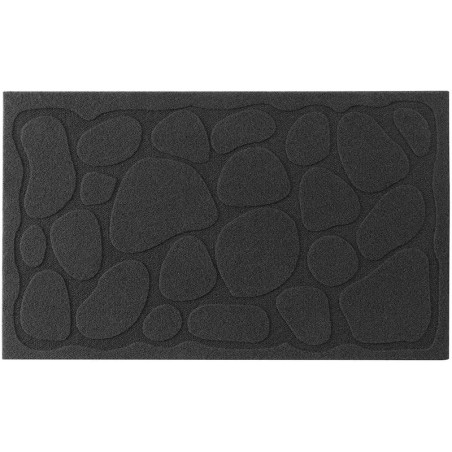 Tapis Rectangle en PVC à motif en relief "Graphite" - Noir - 45 x 75 cm