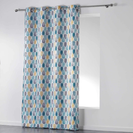 Rideau à oeillets avec imprimé feuilles Palpito - Multicolore - 140 x 260 cm