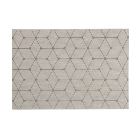 Tapis d'intérieur rectangle tissé à motif géométrique "Hexagon" - Gris - 120 x 170 cm