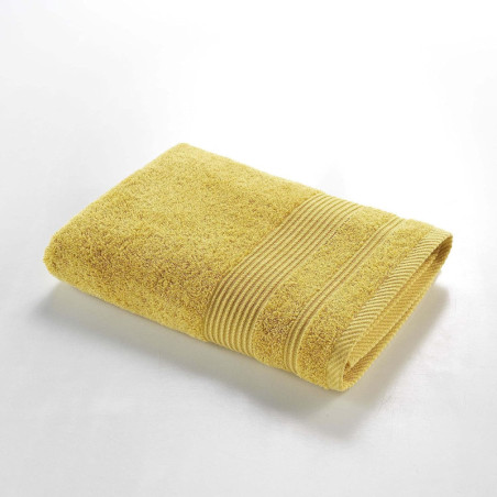 Drap de douche en coton éponge - Jaune - 70 x 130 cm