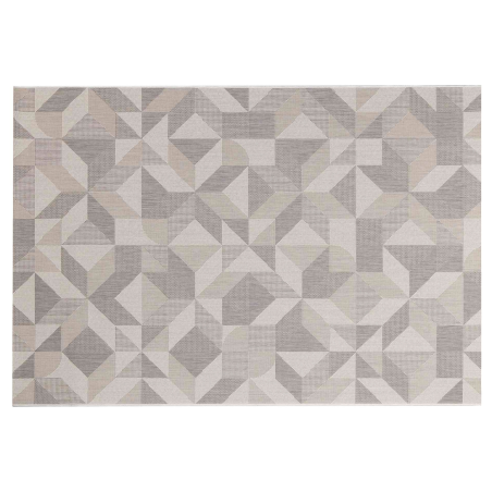 Tapis d'intérieur rectangle tissé à motif géométrique "Losena" - Gris - 160 x 230 cm