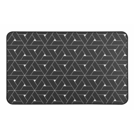 Tapis d'intérieur rectangle imprimé triangle "Terence"- Noir - 45 x 75 cm