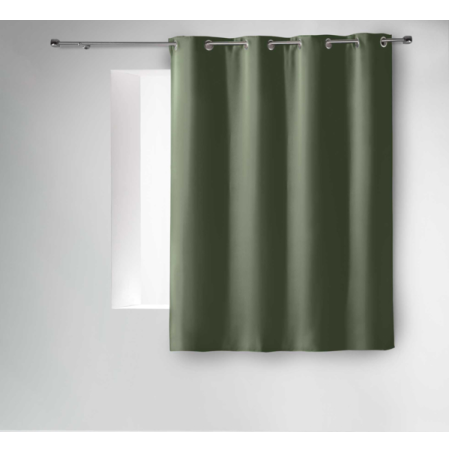 Rideau occultant à oeillets - Vert kaki - 135 x 180 cm