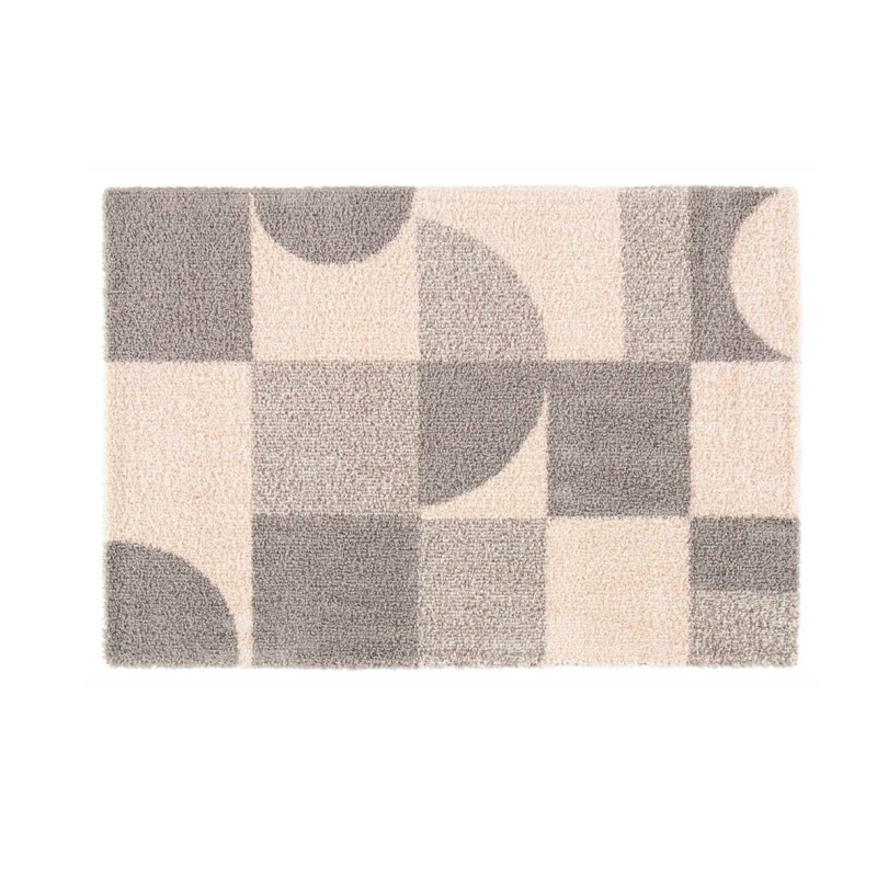 Tapis d'intérieur rectangle à motifs Tyler - Gris / Beige - 120 x 170 cm