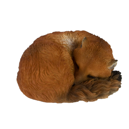 Figurine de renard endormi - Polyrésine - L 13,1 x P 10,8 x H 6 cm