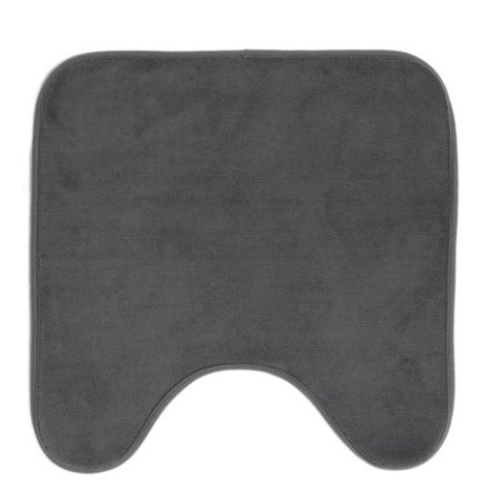 Tapis contour WC en microfibre unie - Gris - 45 x 45 cm