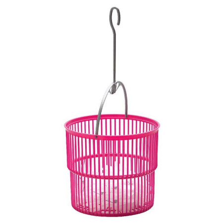 Panier avec 20 pinces à linge en plastique - Couleur aléatoire - D 19,5 x H 9,5 cm