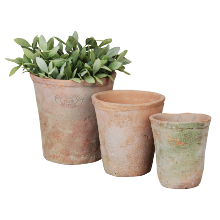 Set de 3 pots de fleurs ronds en terre cuite - Terracotta - D 10/13/16 cm