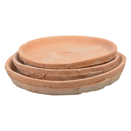 Set de 3 soucoupes rondes en terre cuite - Terracotta - D22,9/19/17 cm