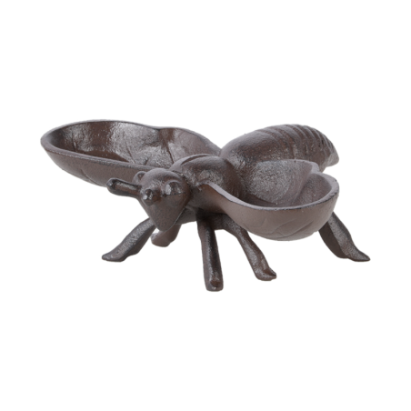 Support pour boules d'alimentation en forme d'abeille en fonte - Marron - L 19,8 cm