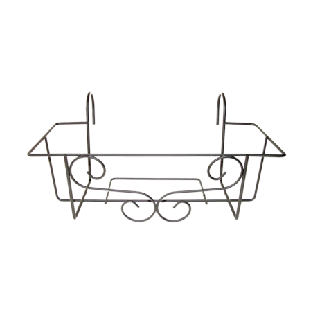 Support de jardinière pour balcon en fer - Gris - L 41,7 x P 26,3 x H 18,8 cm