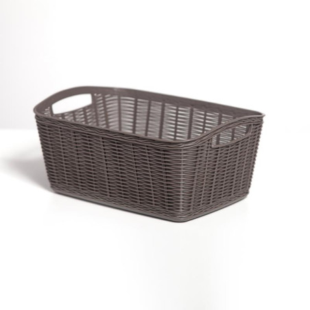 Panier en plastique - Taupe - L 31 x l 21,5 x H 13 cm