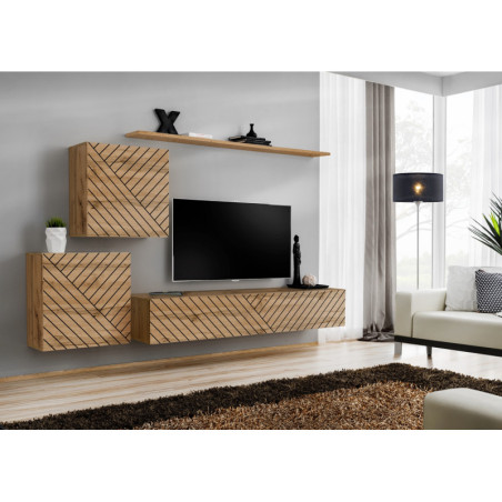 Ensemble de 4 meubles muraux "Switch V " pour TV en bois - Beige - L 250 x H 150 x P 40 cm