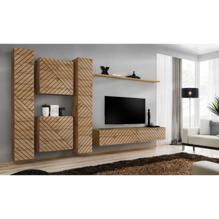 Ensemble de 6 meubles muraux "Switch VI " pour TV en bois - Beige - L 330 x H 180 x P 40 cm
