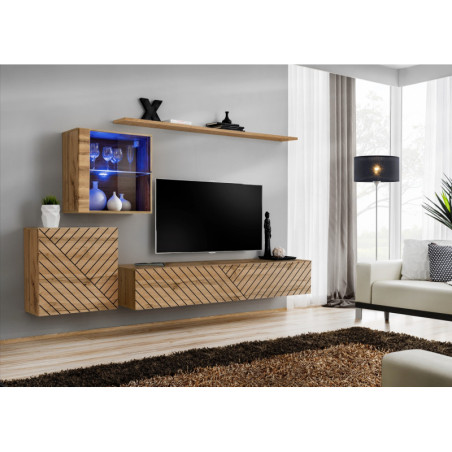 Ensemble de 4 meubles muraux "Switch XV" pour TV en bois - Beige - L 260 x H 150 x P 40 cm