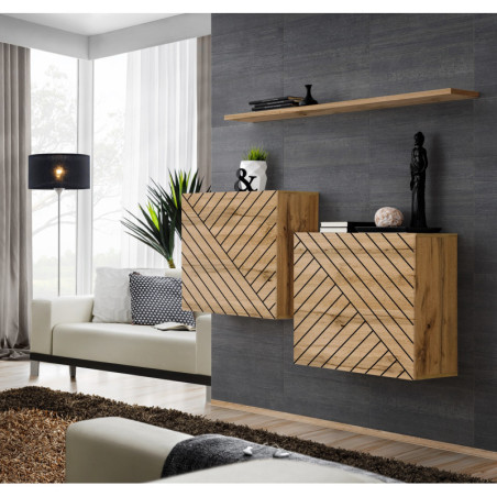 Ensemble de 3 meubles muraux "Switch buffet I" - Beige - L 130 x H 110 x P 30 cm