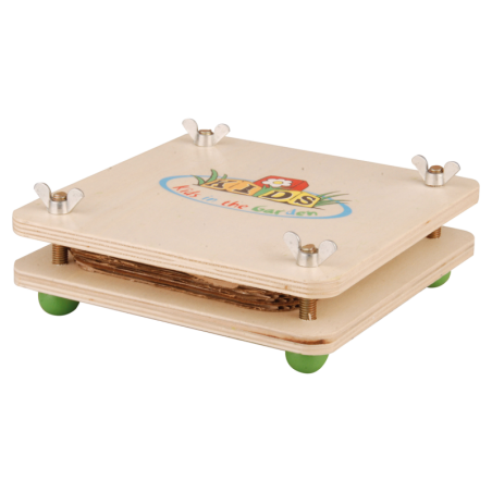 Presse à fleurs pour enfants en bois - Beige - L 17,5 x l 17,5 x H 6 cm