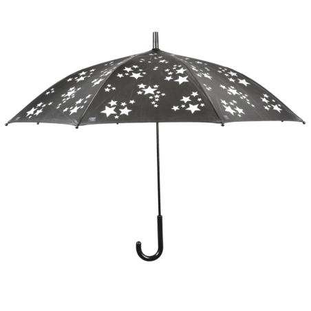 Parapluie pour enfant réfléchissant imprimés étoiles - Noir - D 87,5 x H 71,2