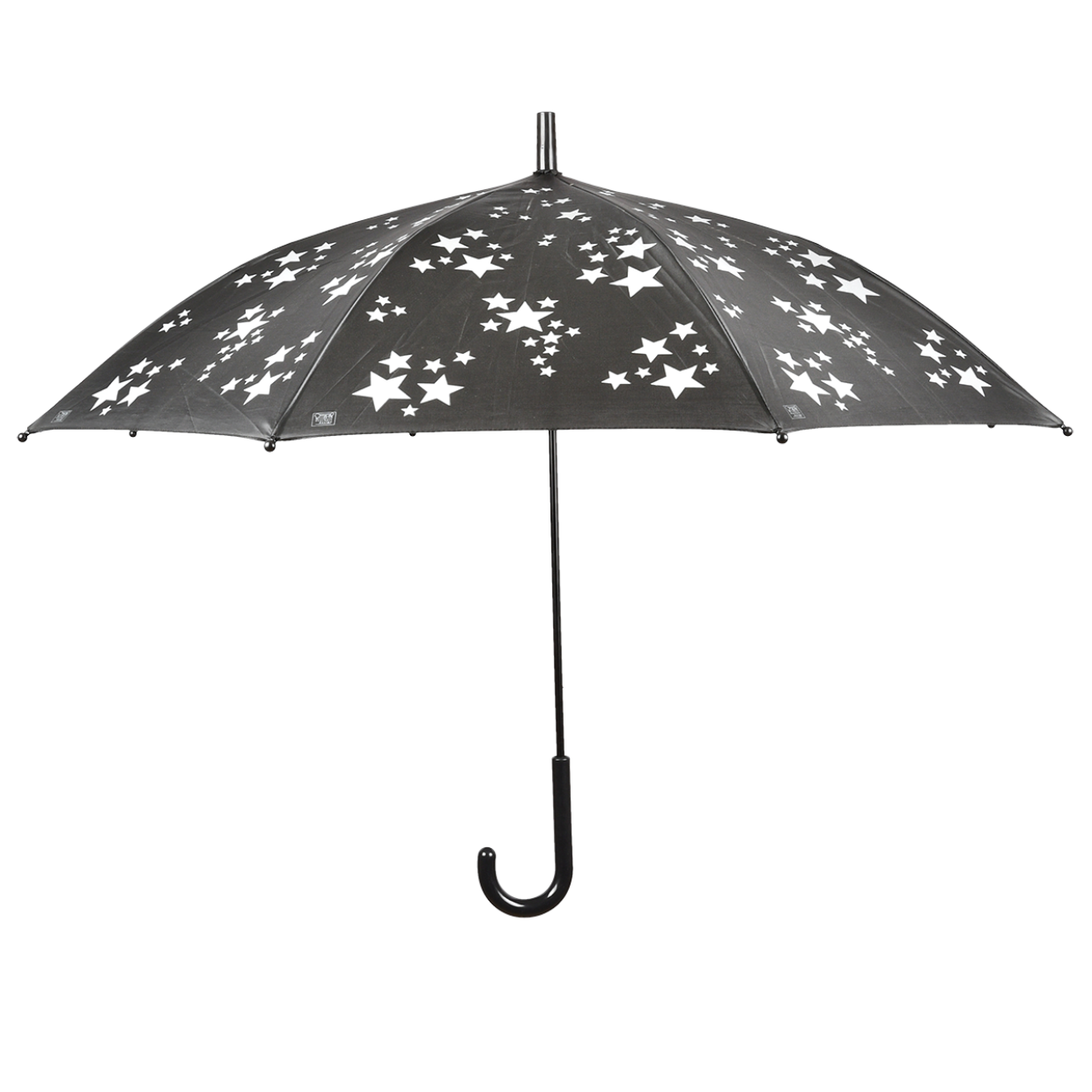 Parapluie pour enfant réfléchissant imprimés étoiles - Noir - D 87,5 x H  71,2